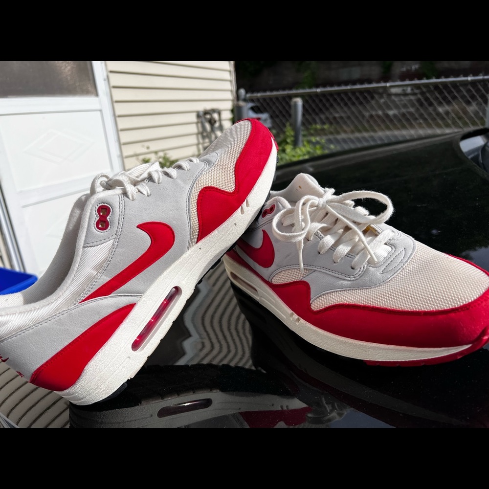 Nike sneakers. Red gray off white